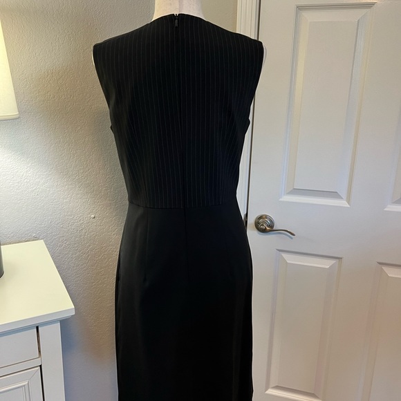 BOSS by Hugo Boss black pinstriped sz 10 lined sheath dress - Picture 2 of 12